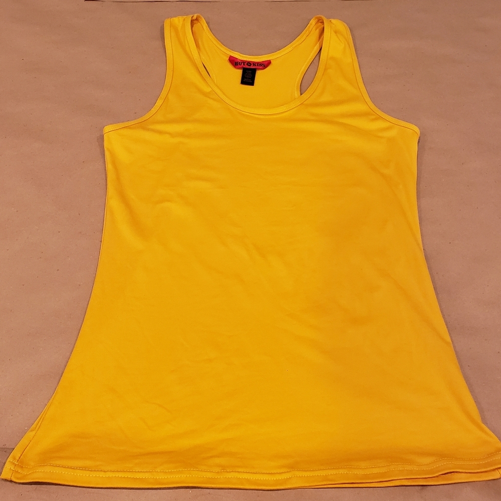 Hot Kisses Gold Racer back tank top XL